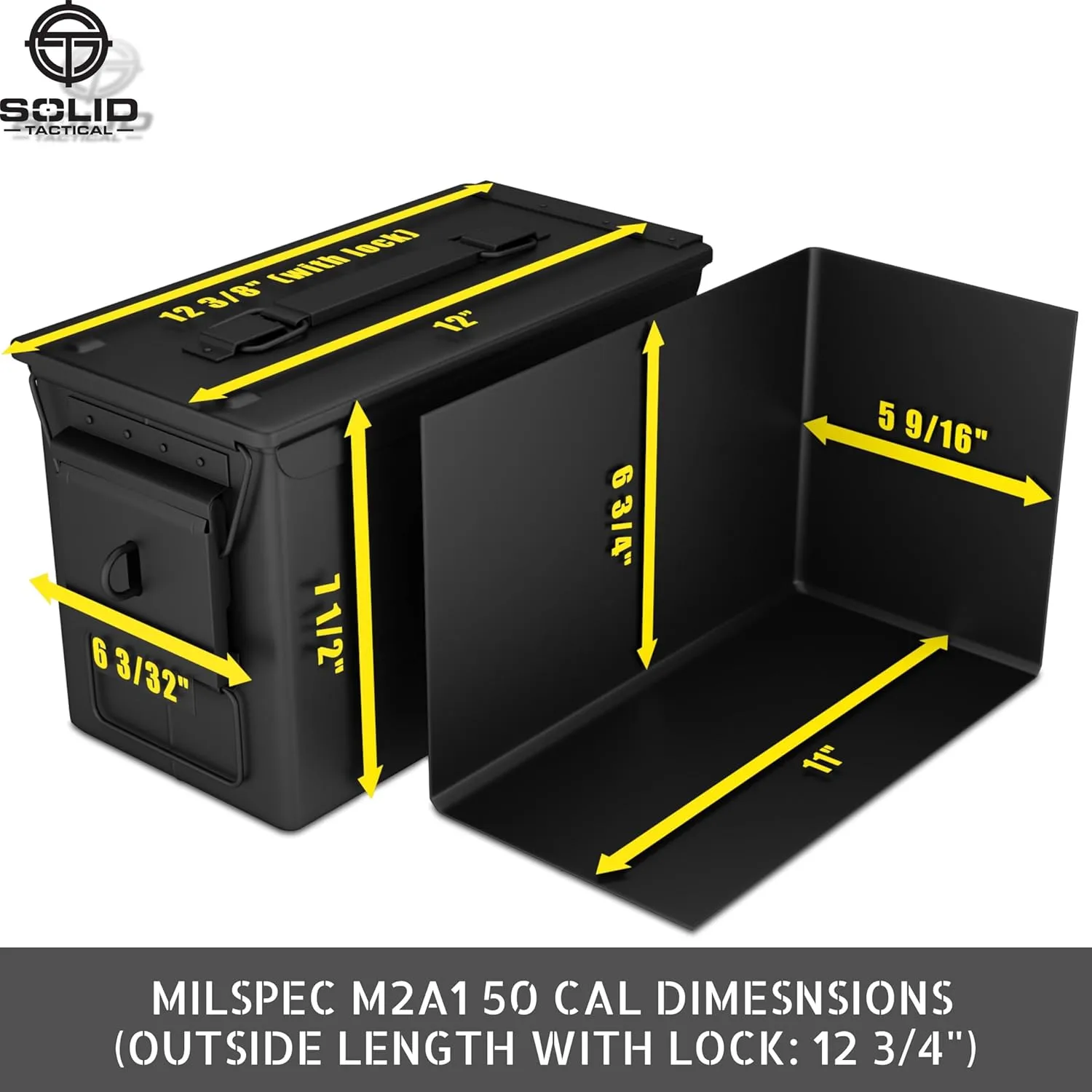 Lockable 30 & 50 Cal Metal Ammo Storage Box 9mm - Military & Army Steel Ammo Can for Ammunition Storage - Waterproof Ammo Crate Utility Box