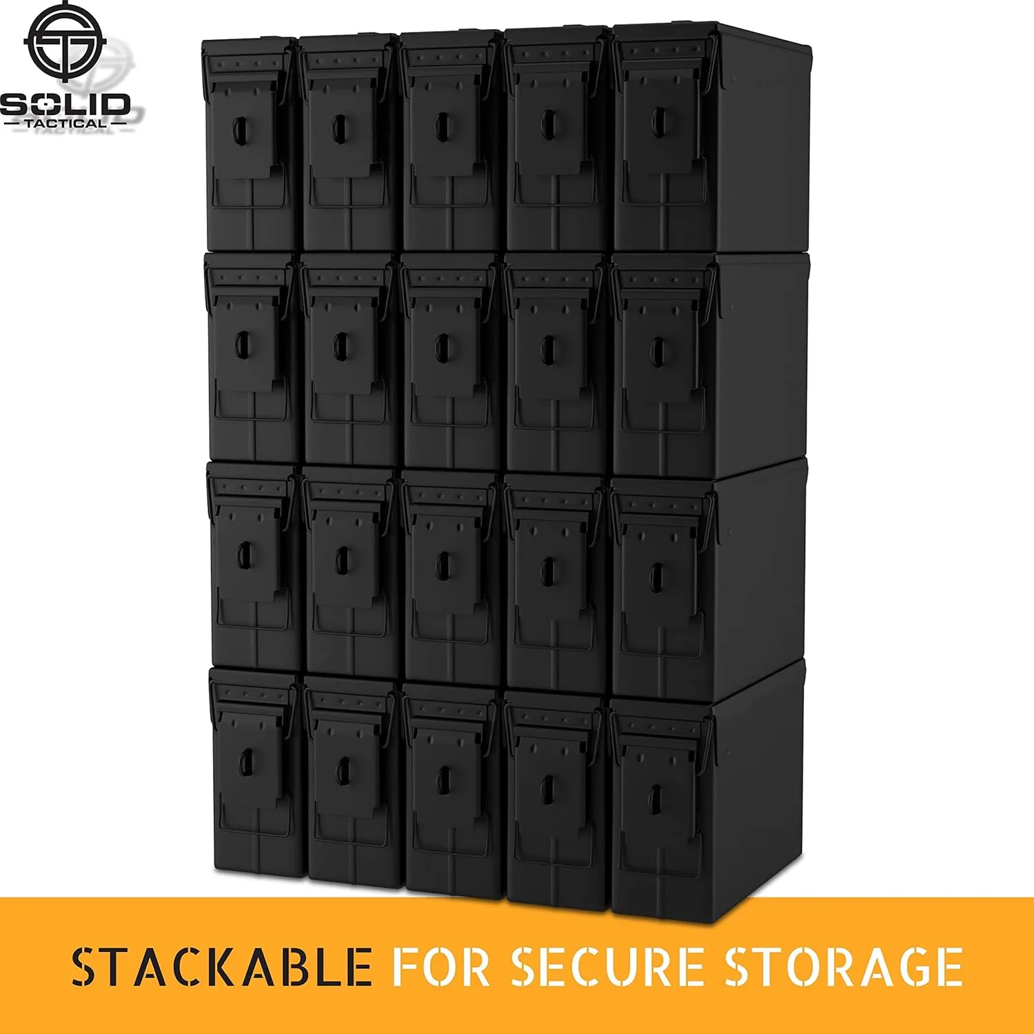 Lockable 30 & 50 Cal Metal Ammo Storage Box 9mm - Military & Army Steel Ammo Can for Ammunition Storage - Waterproof Ammo Crate Utility Box