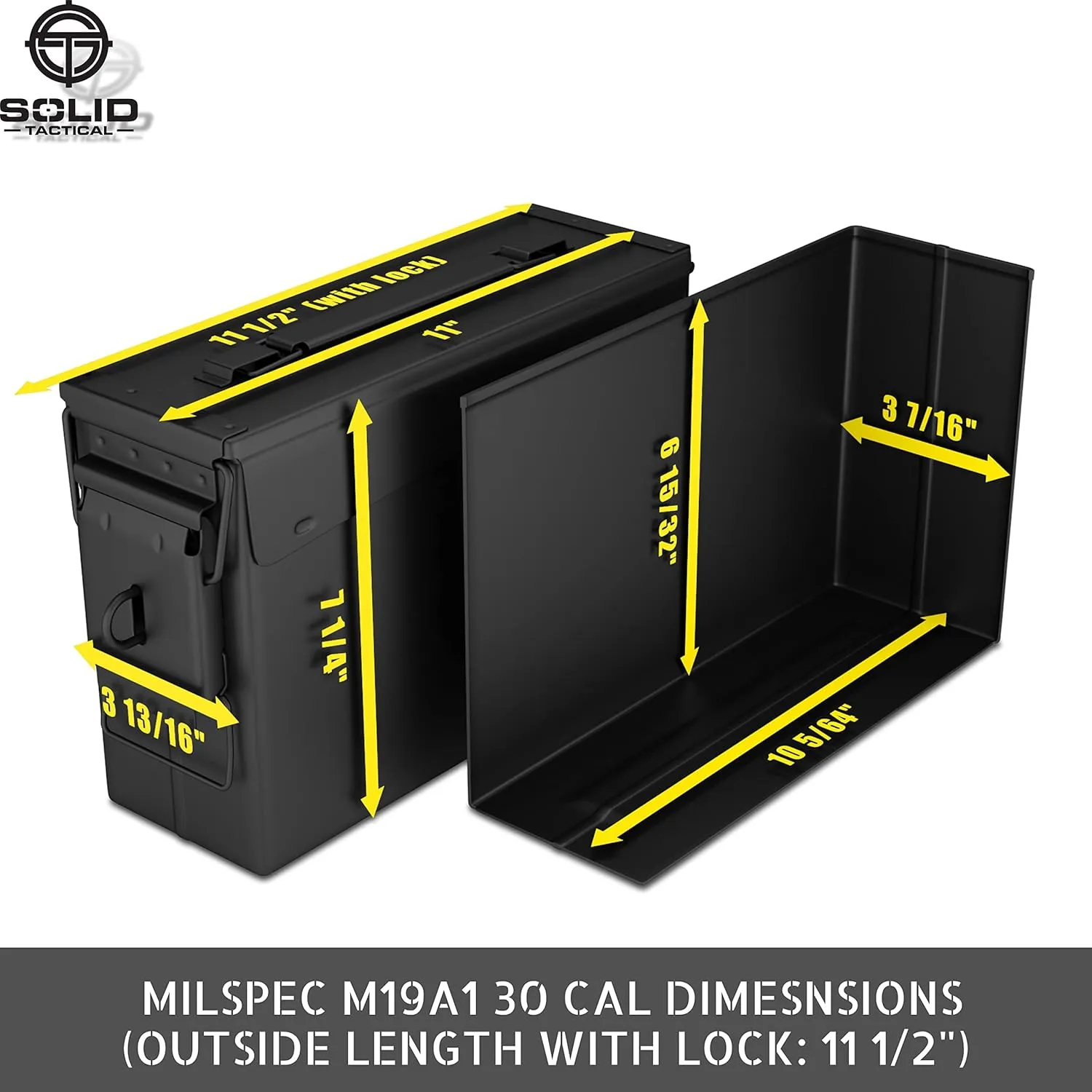 Lockable 30 & 50 Cal Metal Ammo Storage Box 9mm - Military & Army Steel Ammo Can for Ammunition Storage - Waterproof Ammo Crate Utility Box