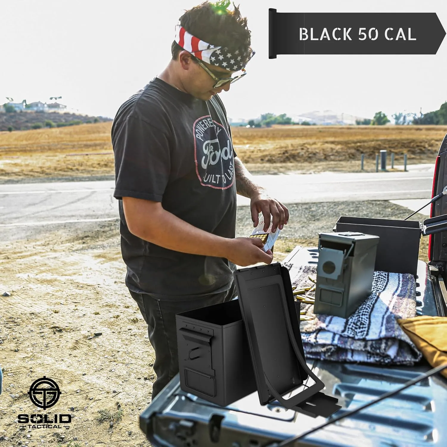 Lockable 30 & 50 Cal Metal Ammo Storage Box 9mm - Military & Army Steel Ammo Can for Ammunition Storage - Waterproof Ammo Crate Utility Box