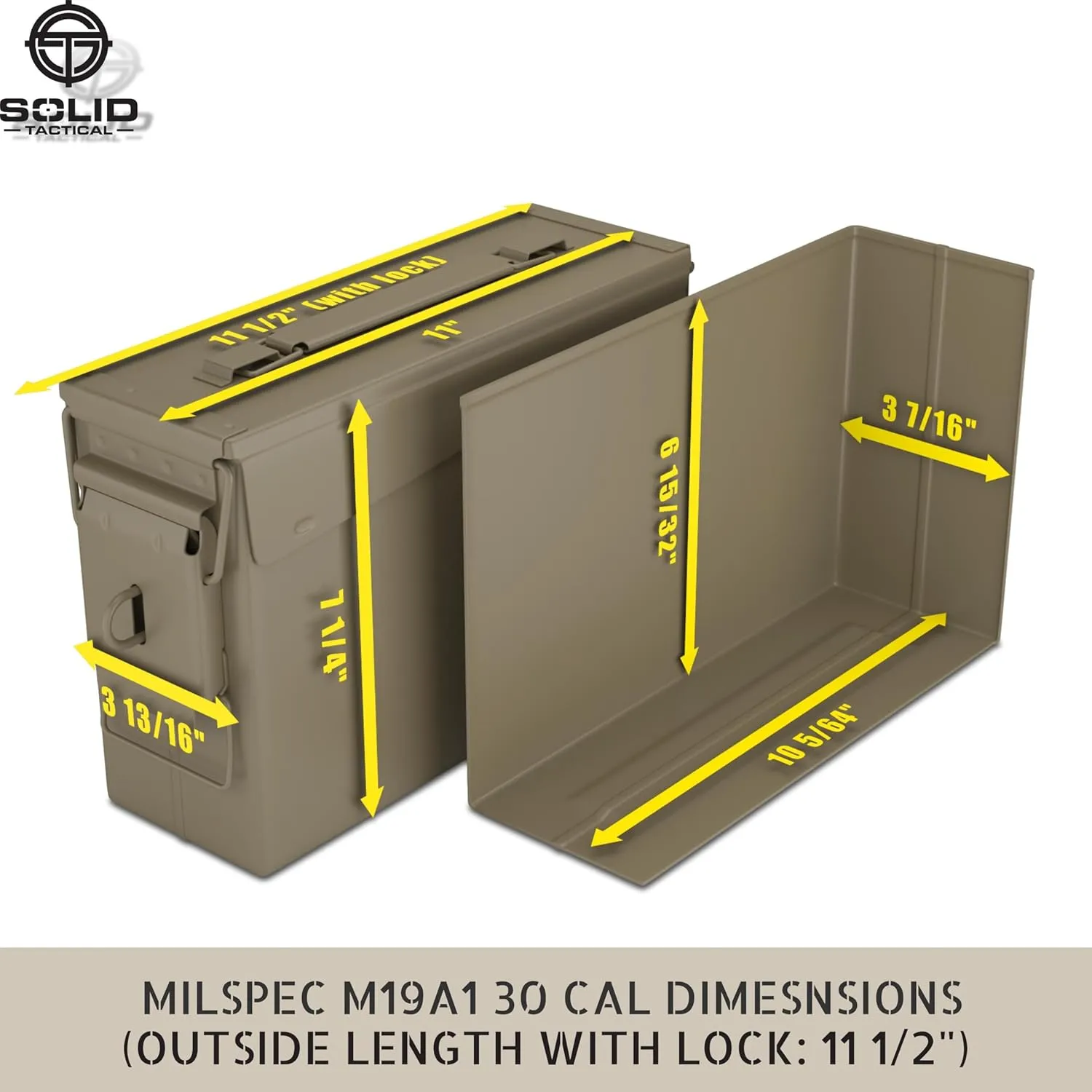 Lockable 30 & 50 Cal Metal Ammo Storage Box 9mm - Military & Army Steel Ammo Can for Ammunition Storage - Waterproof Ammo Crate Utility Box