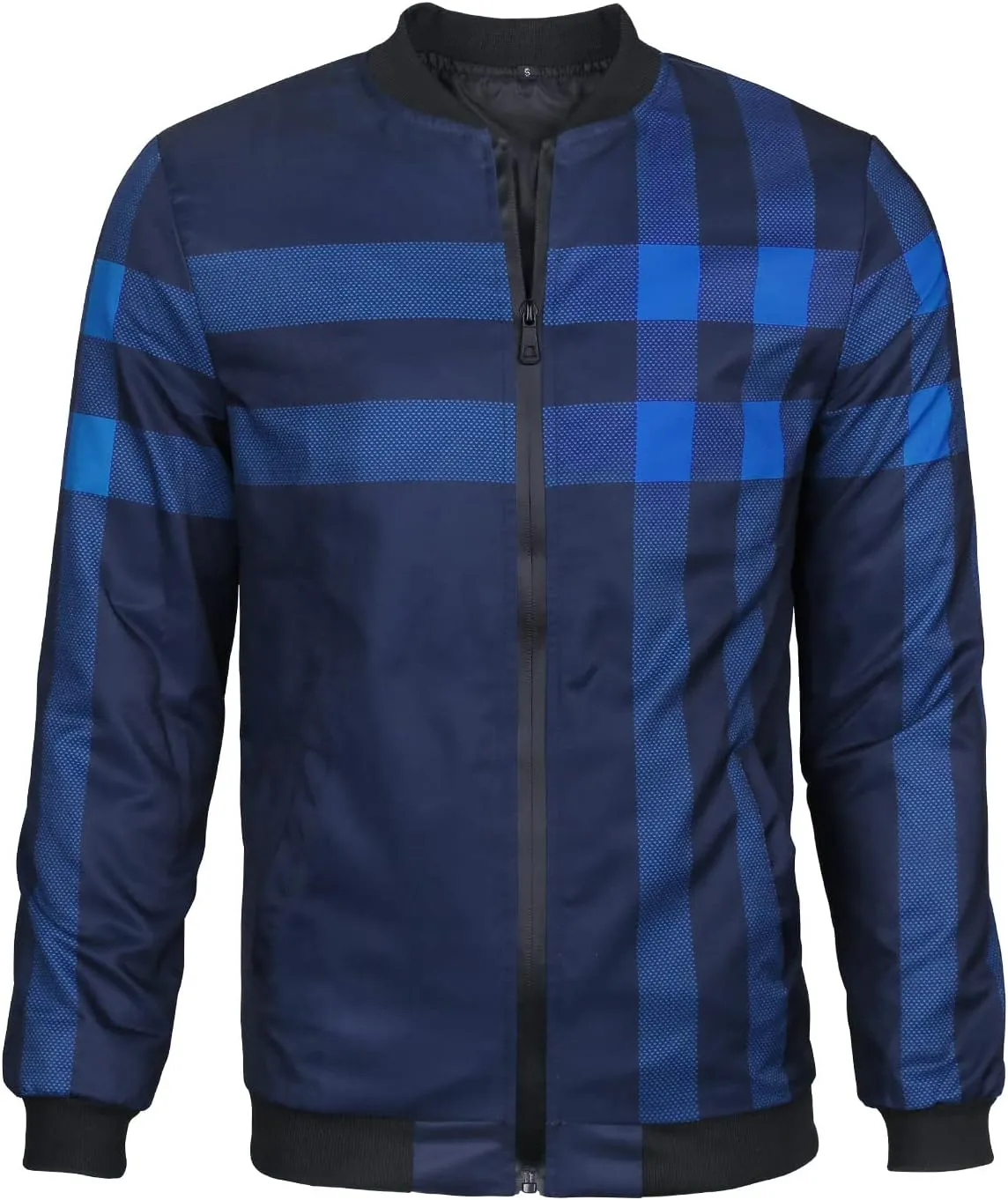LOGEEYAR Men's Bomber Jacket Casual Lightweight Jacket Color Block Windbreaker Coat with Pocket