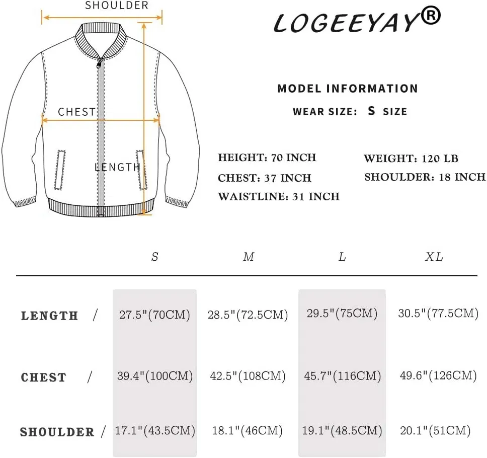 LOGEEYAR Men's Bomber Jacket Casual Lightweight Jacket Color Block Windbreaker Coat with Pocket