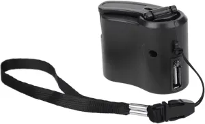 Low Power Outdoor Hand Crank Generator Charger, black DC 5.5 v USB Charging port Portable Generator Converter With 1LED Suitable for outdoor hiking and mountaineering
