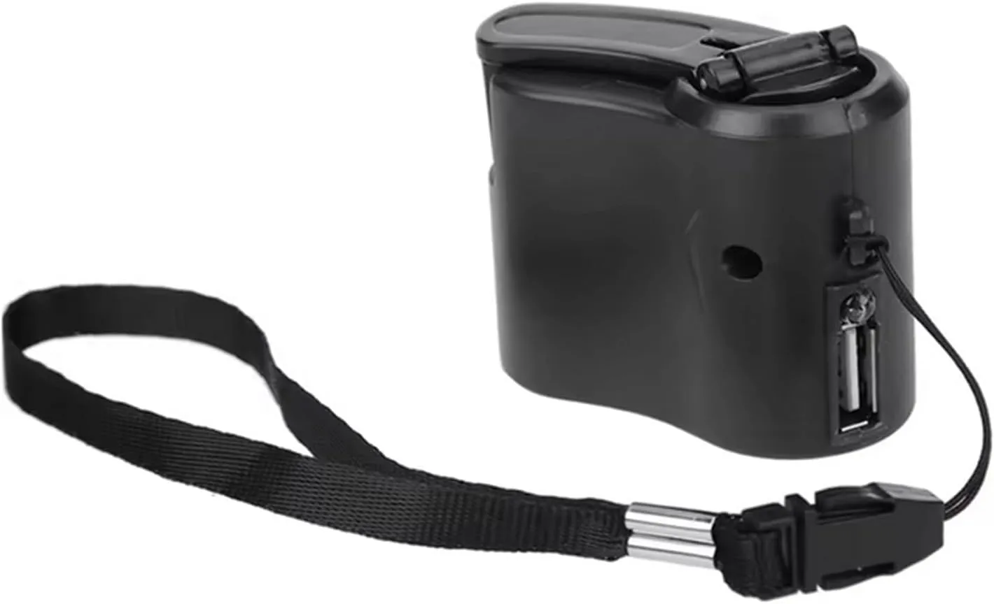 Low Power Outdoor Hand Crank Generator Charger, black DC 5.5 v USB Charging port Portable Generator Converter With 1LED Suitable for outdoor hiking and mountaineering
