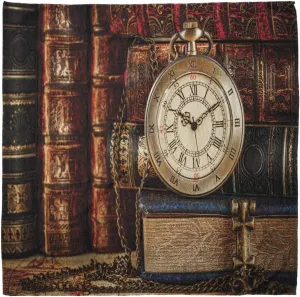 Lunarable Antique Bandana, Nostalgic Old Pocket Watch, Unisex Head and Neck Tie