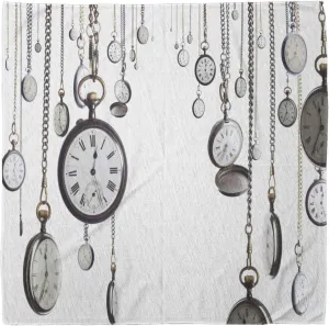 Lunarable Bandana Scarf, Antique Old Vintage Pocket Watches, Yellow Grey White