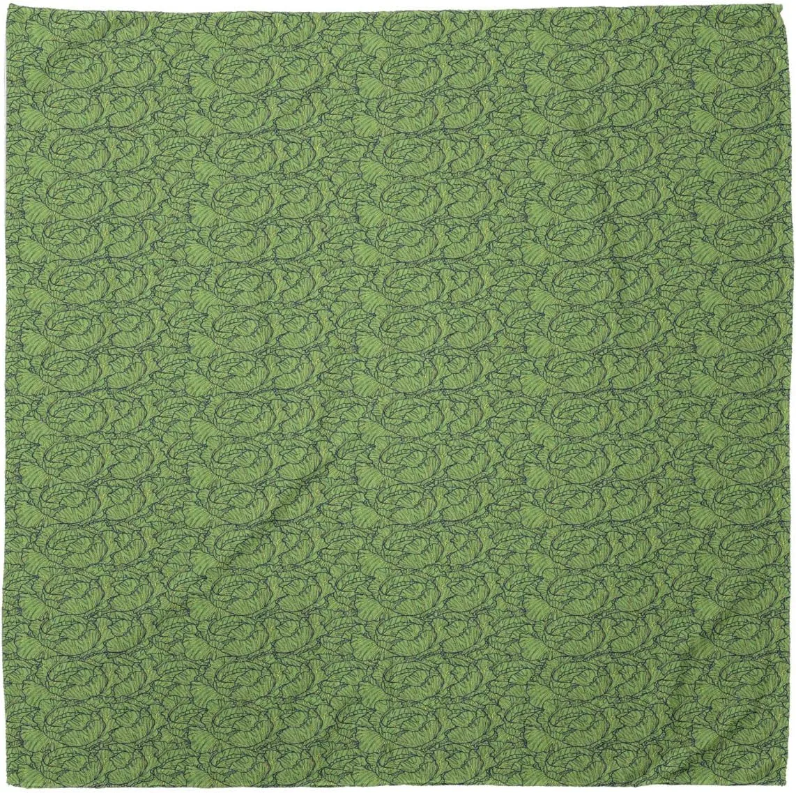 Lunarable Bandana Scarf, Vegetable Art Cabbage Hand Drawn, Green Yellow and Black