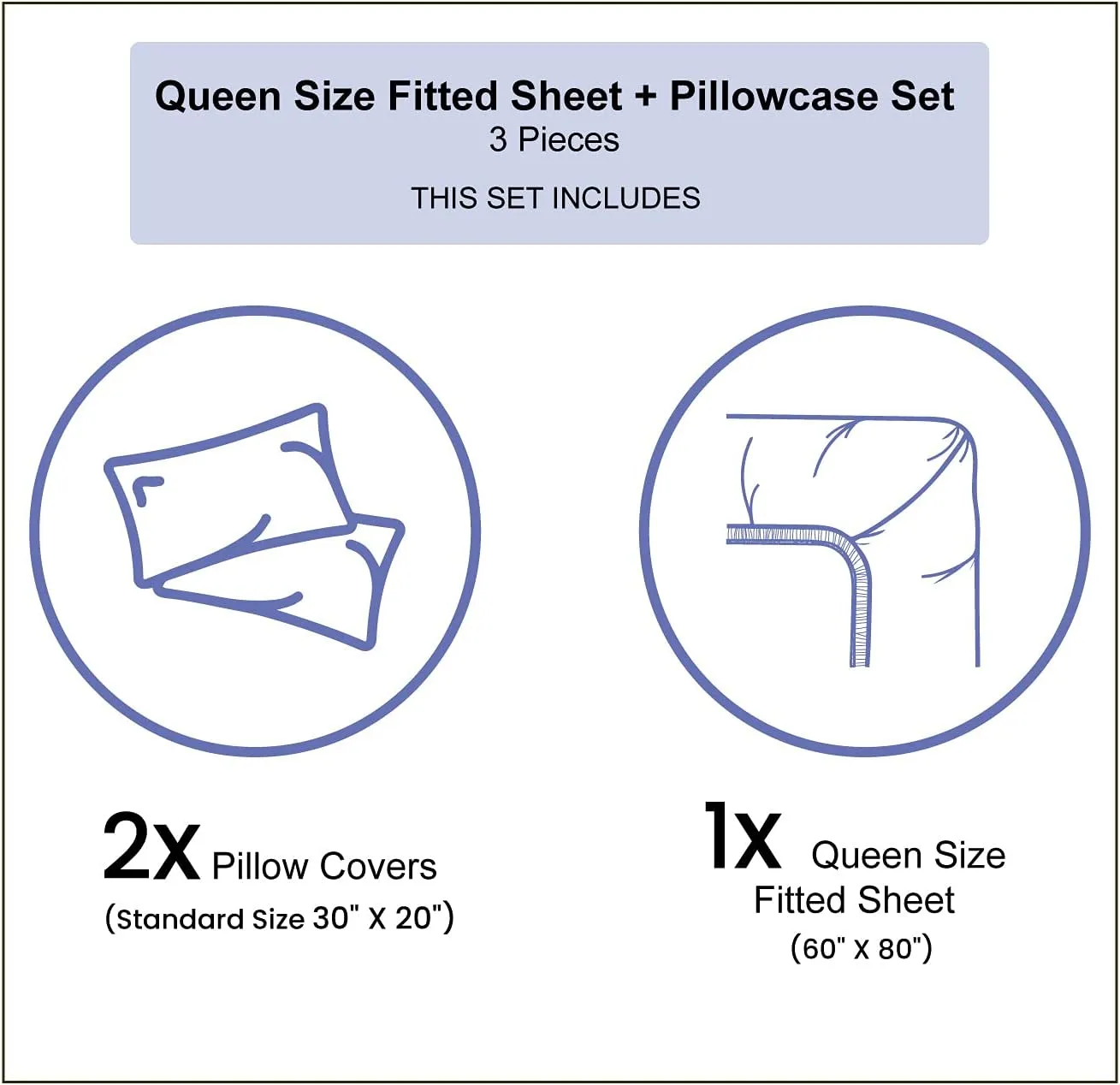 Lunarable Camping Fitted Sheet & Pillow Sham Set, Cartoon Bear Tent and Compass Outdoor Hobby Theme Hiking Doodle, Decorative Printed 3 Piece Bedding Decor Set, Queen, Vermilion Bluegrey