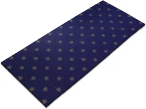 Lunarable Compass Rose Yoga Mat Towel, Navigation Themed Vintage Gears Tools in Dark Tones Illustration, Non-Slip Sweat Absorbent Yoga Pilates Workout Pad Cover, 25" x 70", Indigo and Dark Mustard