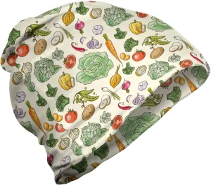 Lunarable Unisex Beanie, Cabbage Onion Tomato Art, Hiking Outdoors