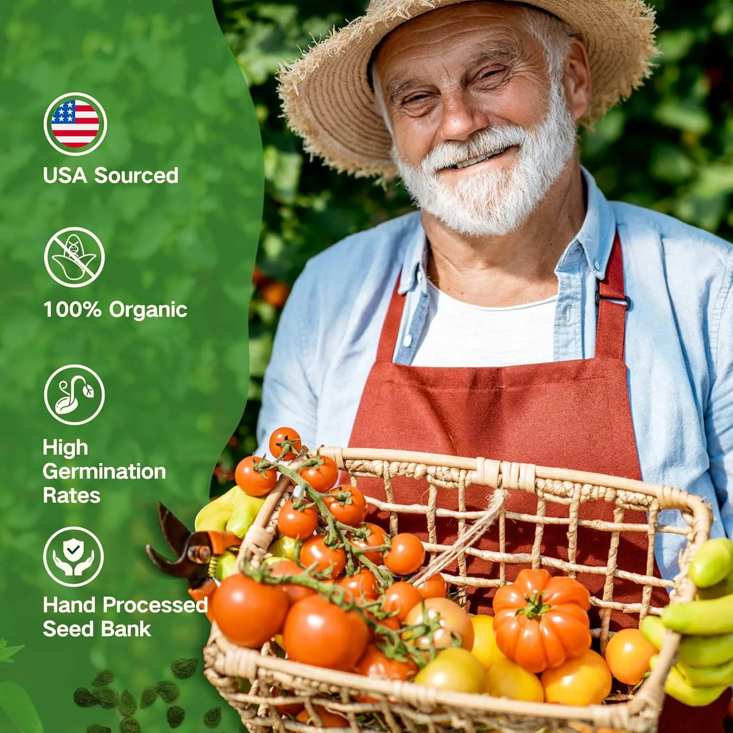 Lush&Dew Year-Round USDA Zone 5 Seed Bank, 32 Varieties Non-GMO Seeds of Vegetables, Herbs, Flowers, Fruits, Gardening Gifts, Emergency, Survival Gear Food, Indoor Outdoors Gardening (USDA Zone 5)