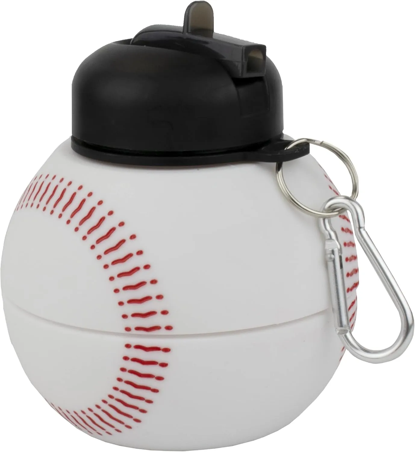 Maccabi Art Clip-On Collapsible 1 Liter, 34 oz. size BPA-Free Silicone Baseball Large Water Bottle for Kids