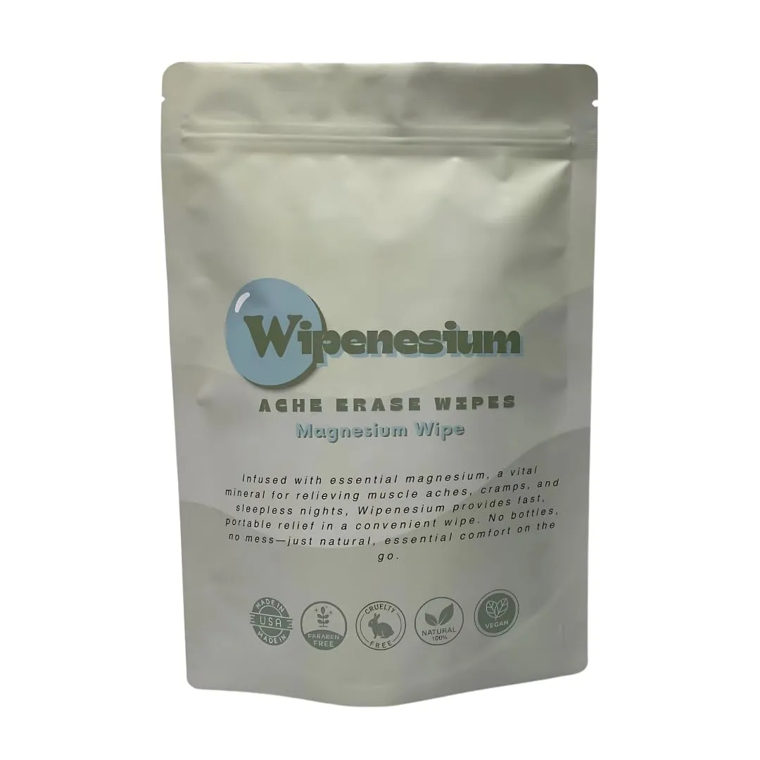 Magnesium Oil Wipes – Topical Transdermal Wipes for Muscle Cramps, Tension Relief & Pre-Sleep Routine – Better Than Magnesium Spray – Mess-Free & Travel-Friendly