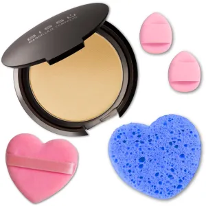 Makeup & Exfoliation Kit - Bissú Compact Powder   1 Medium Velvet Puff   2 Finger Puffs   1 Facial Exfoliating Sponge (07 Caramel, One Size)