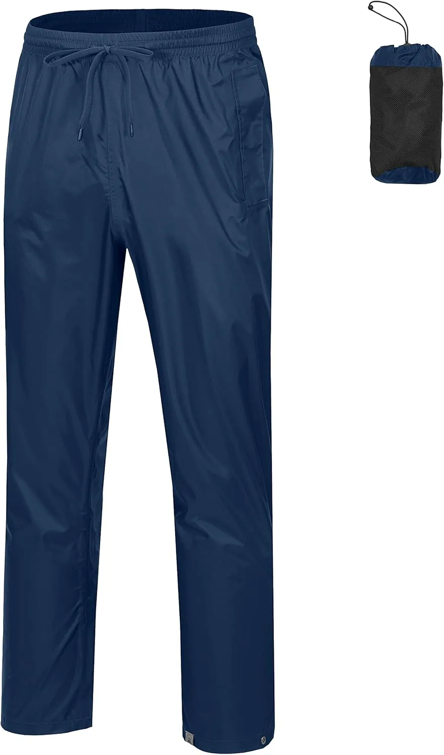 Mapamyumco Men's Rain Pants Packable Waterproof Hiking Pants Windproof Breathable Outdoor Rain Over Pants