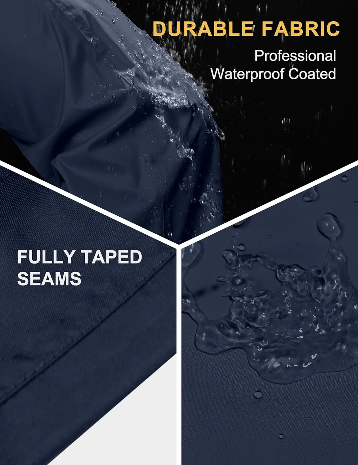 Mapamyumco Men's Rain Pants Packable Waterproof Hiking Pants Windproof Breathable Outdoor Rain Over Pants