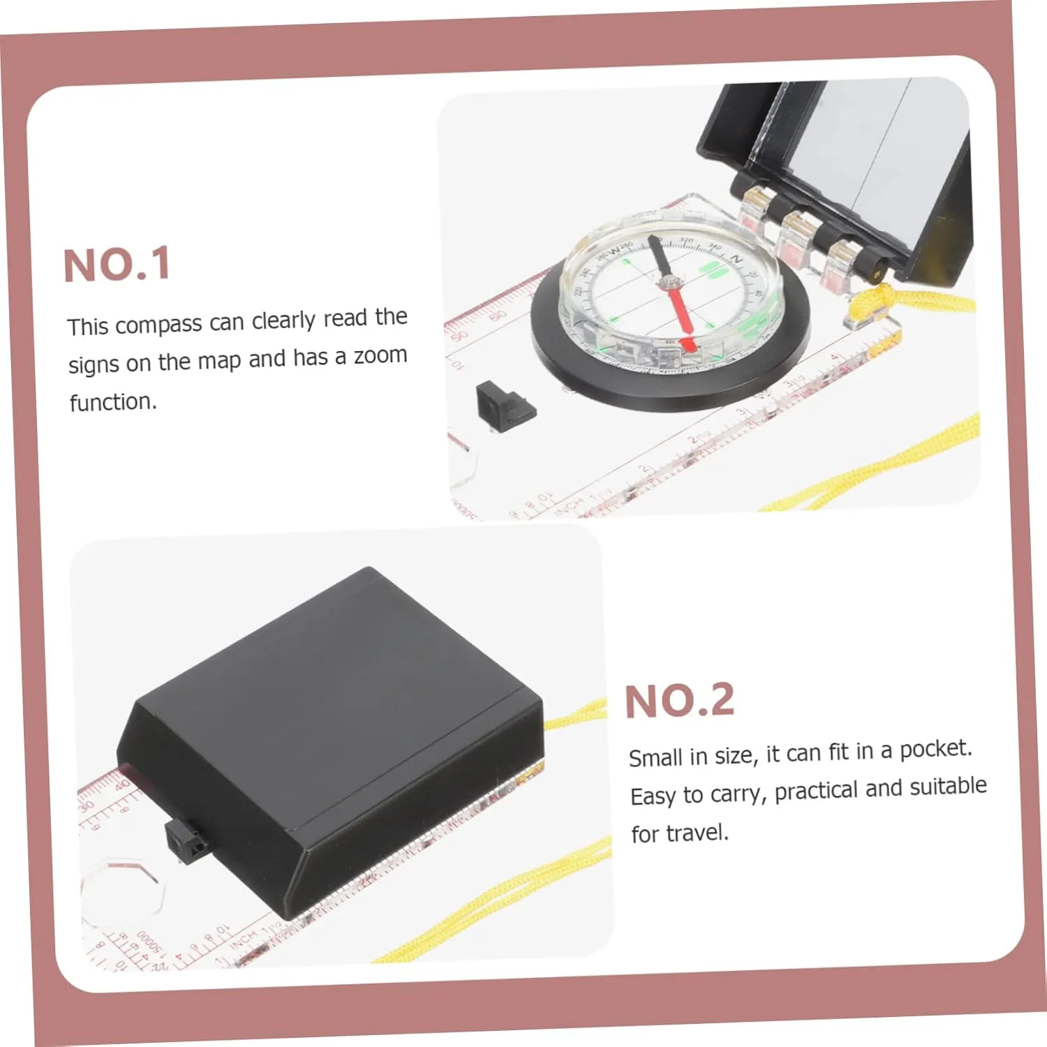 Mapping Tool Magnetic Needle Steering Tool Multifunction Compass Measuring Compass Acrylic