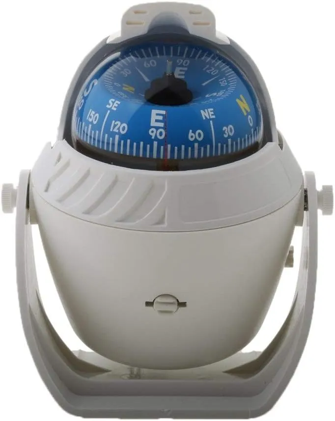 Marine Compass LED Lights Illuminated Light Up Electronic Digital Navigation Ball Compass for Boat Caravan Truck, White DaJiKan