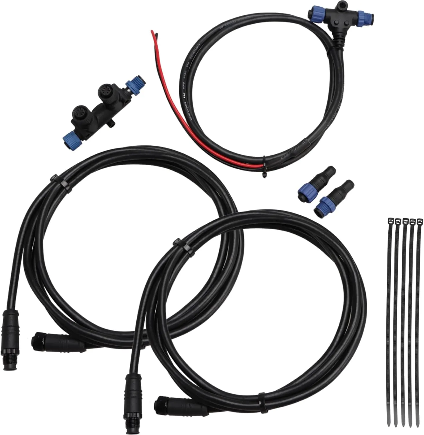 Marine Grade NMEA 2000 Starter Kit, NMEA 2000 Backbone Cables Drop Cables Dual Tee Connector Male/Female Terminators Compatible with Lowrance Simrad Garmin Device