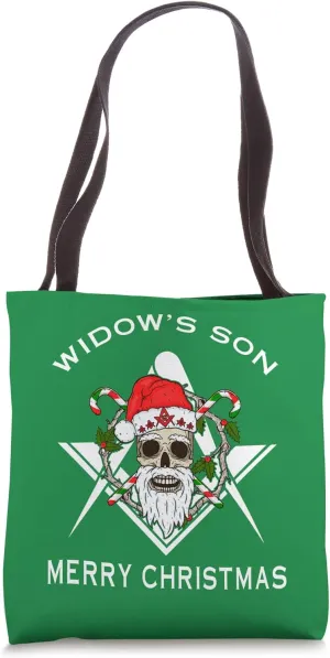 Masonic Widow's Son Compass Square Freemason Merry Christmas Tote Bag