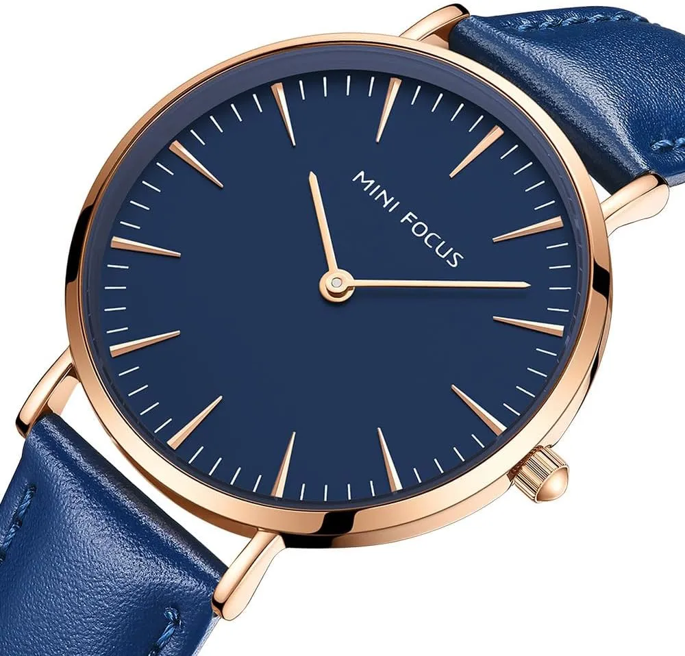 MASTOP Fashion Minimalist Womens Wrist Watch Italian Leather Band Waterproof Watches Simple Ultra Thin Watches for Women Simple Exquisite Double-Hand Design