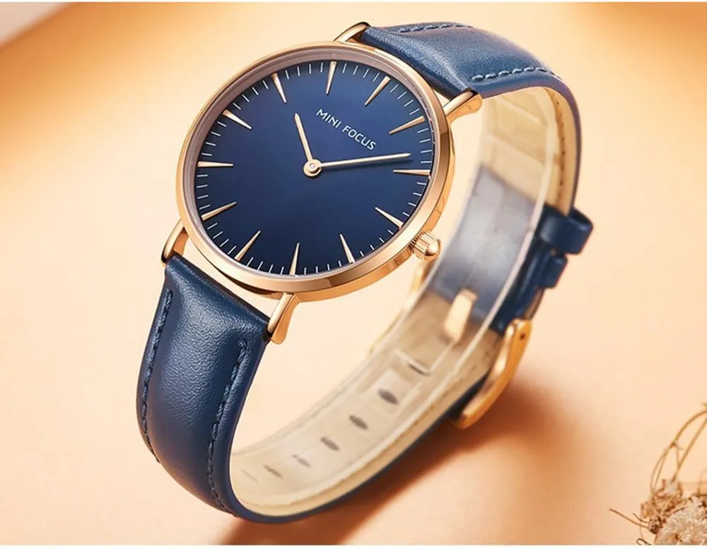 MASTOP Fashion Minimalist Womens Wrist Watch Italian Leather Band Waterproof Watches Simple Ultra Thin Watches for Women Simple Exquisite Double-Hand Design