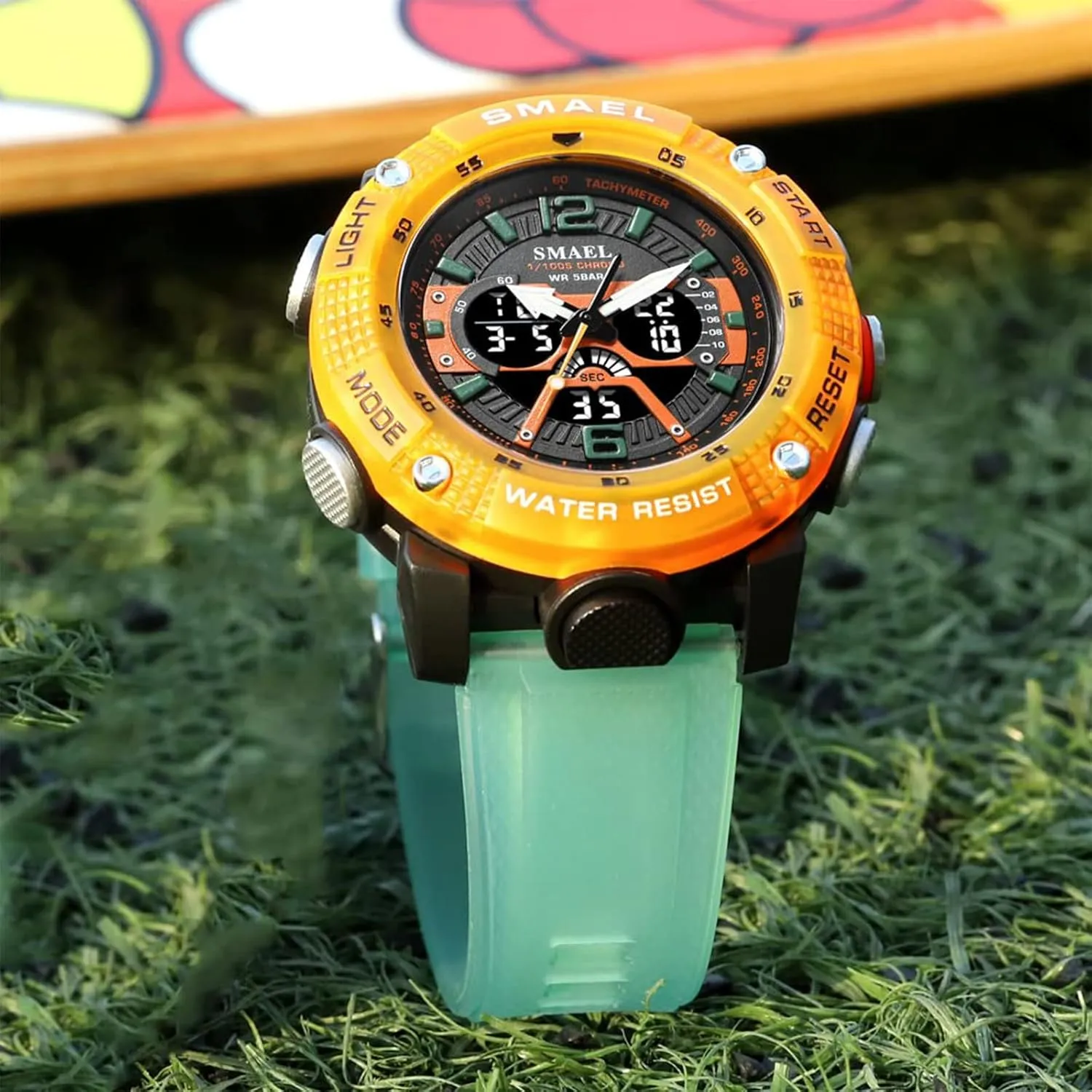MASTOP Men's Large Face Watches 5ATM Outdoor Sports Military Digital Transparent Watch Multi Function Water Resistant Backlight Alarm Stopwatch LED Rugged Wristwatch for Training Hiking