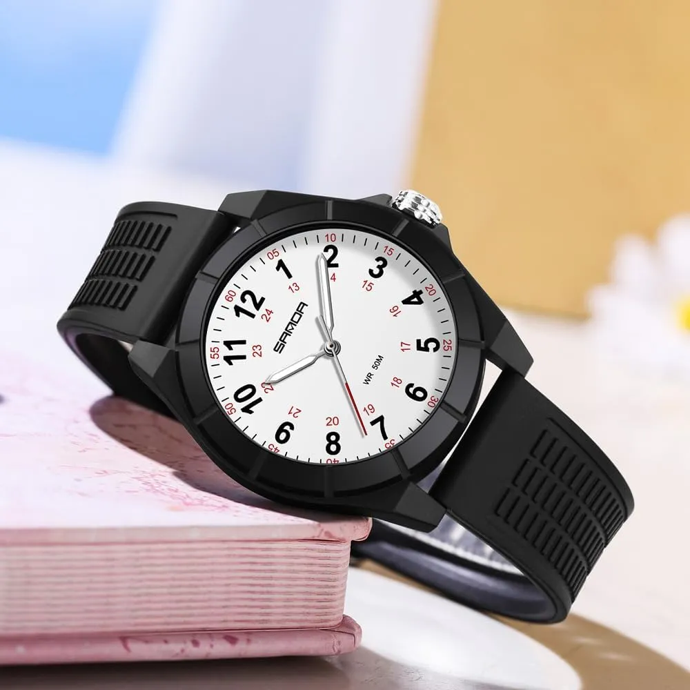 MASTOP Waterproof Nurse Watch for Medical Professionals,50M Waterproof Doctors Nursing Students Women Men,12/24 Hour Military Time,Luminouse Easy Read Dial,Soft and Breathable Silicone Band