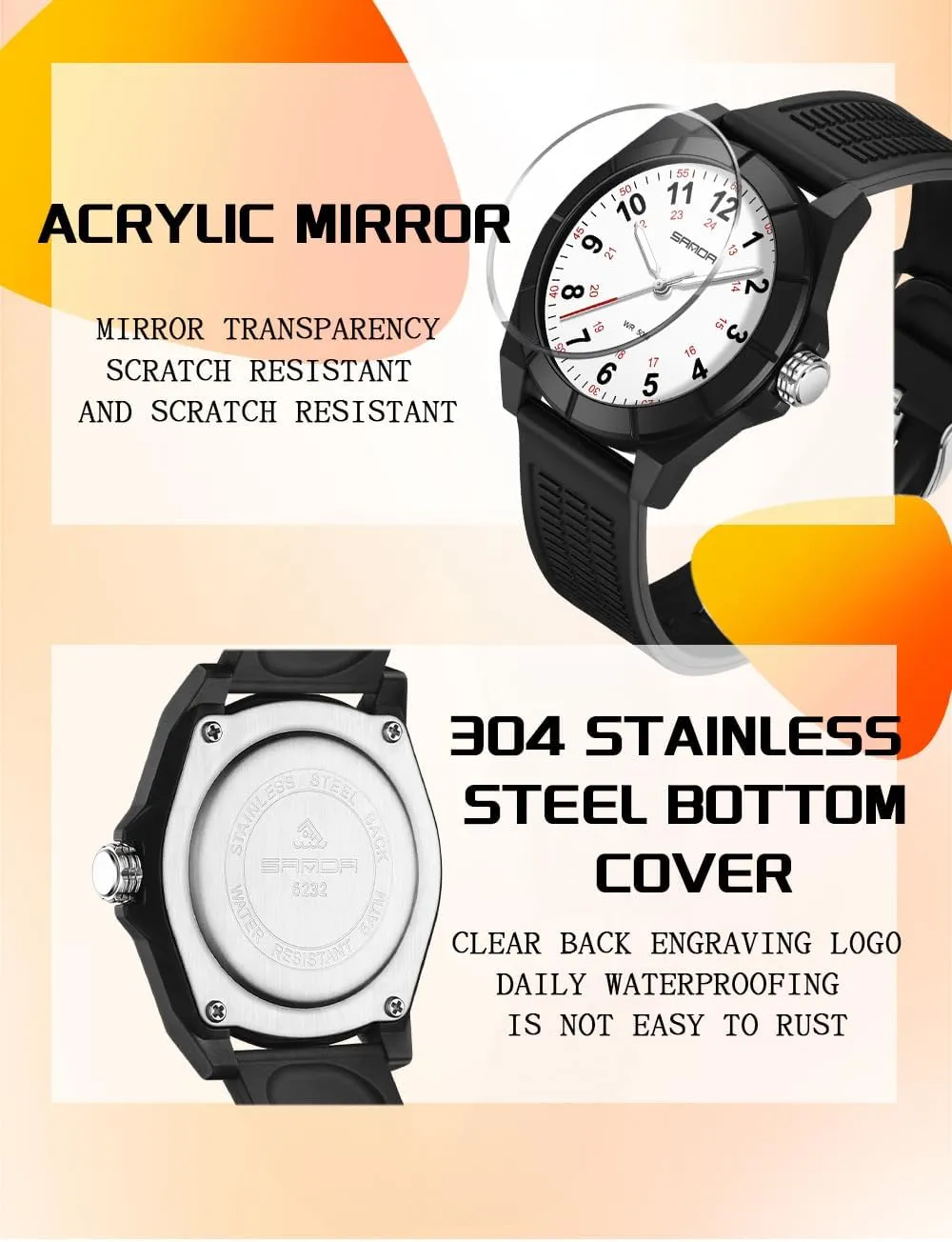 MASTOP Waterproof Nurse Watch for Medical Professionals,50M Waterproof Doctors Nursing Students Women Men,12/24 Hour Military Time,Luminouse Easy Read Dial,Soft and Breathable Silicone Band