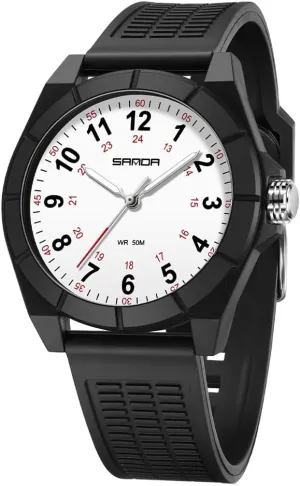 MASTOP Waterproof Nurse Watch for Medical Professionals,50M Waterproof Doctors Nursing Students Women Men,12/24 Hour Military Time,Luminouse Easy Read Dial,Soft and Breathable Silicone Band
