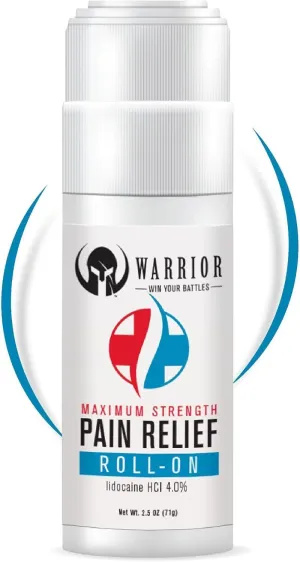 Maximum Strength Pain Relief Roll On Fast Acting & Quick Absorb Pain Reliever Lidocaine Numbing Roll On for Pain with Neutral Scent - TSA Approved (2.5 OZ)