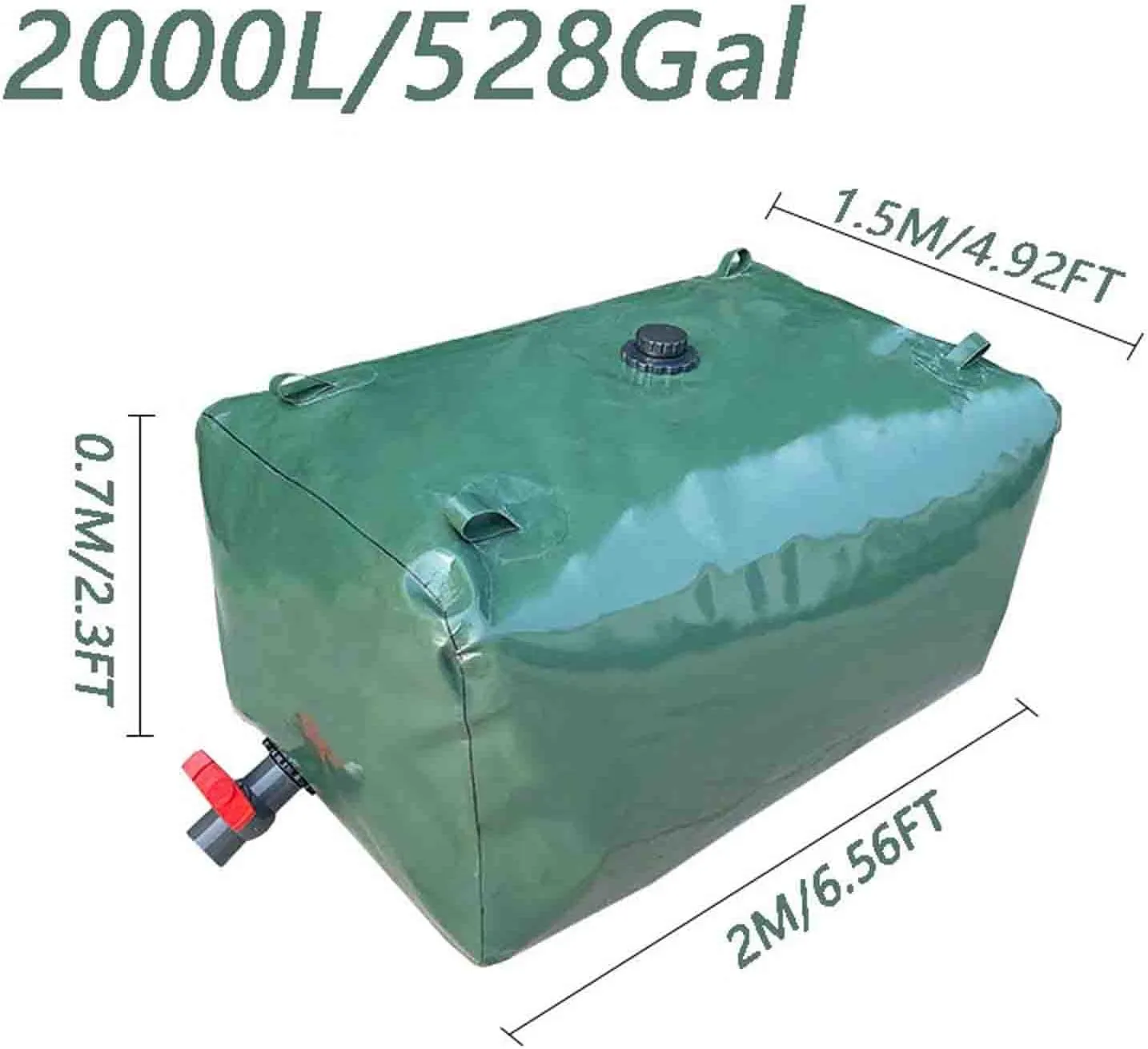 MBROS Large Collapsible Portable Water Container,Water Storage Bladder,Foldable Light Water Tank with Faucet,for Camping,Hiking(Size:2000L)