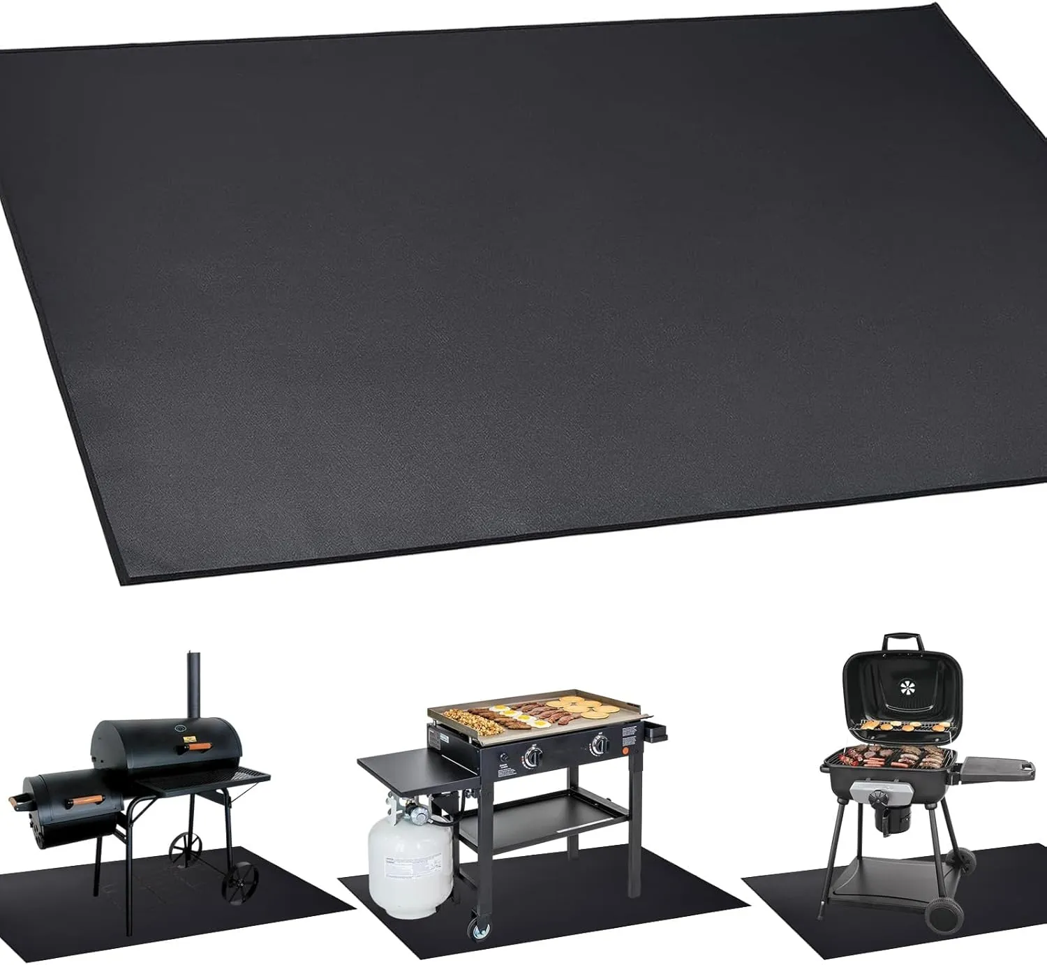 MDEOOSKY Fireproof Grill Mat 60" x 42" – Waterproof BBQ Protector for Deck and Patio, Easy to Clean Fire Pit Mat, Oil-Proof, Foldable Storage Solution