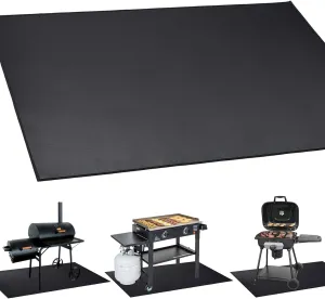 MDEOOSKY Fireproof Grill Mat 60" x 42" – Waterproof BBQ Protector for Deck and Patio, Easy to Clean Fire Pit Mat, Oil-Proof, Foldable Storage Solution