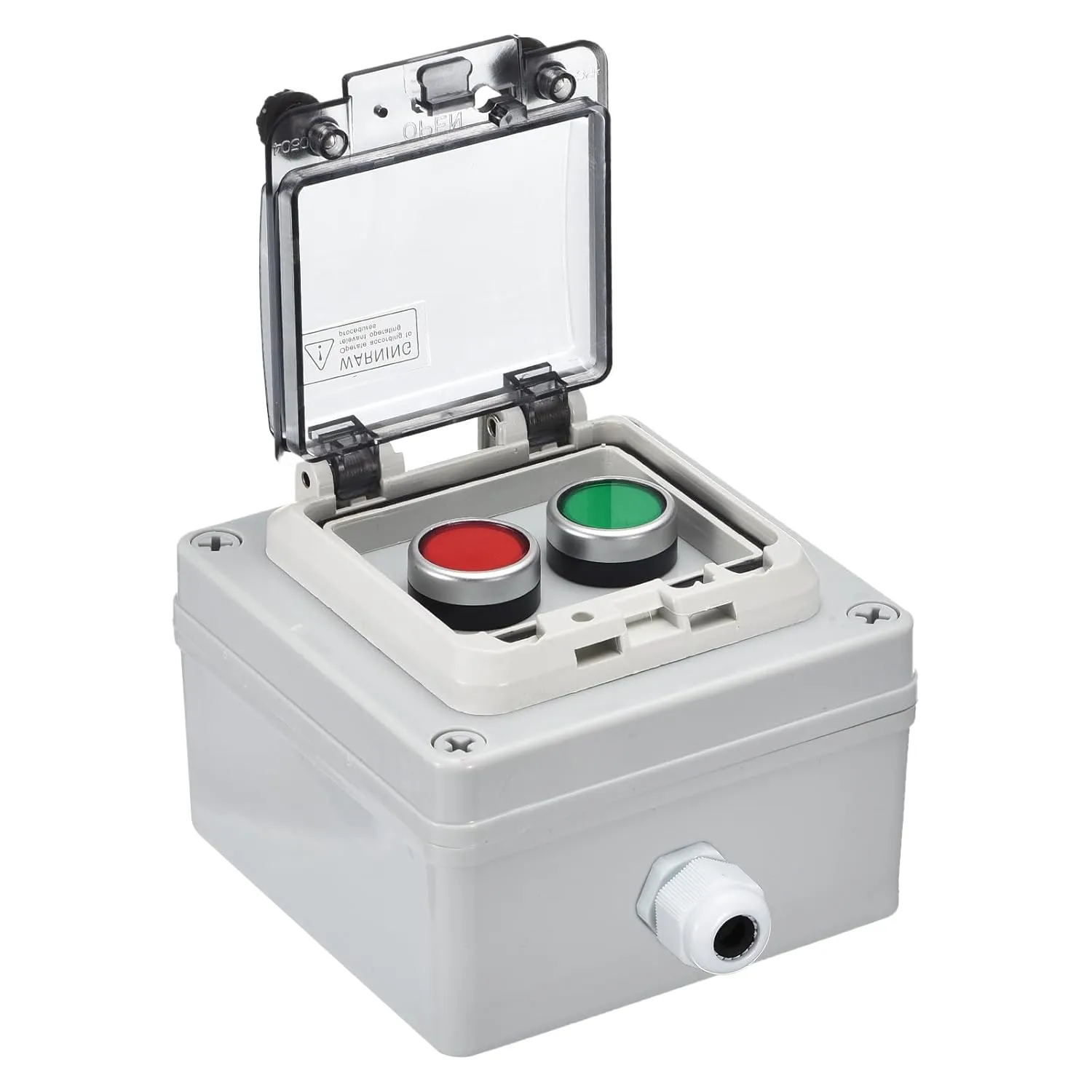 MECCANIXITY IP67 Push Button Box ABS Green Button Red Button for Indoor and Outdoor Electrical Communication Fire Equipment