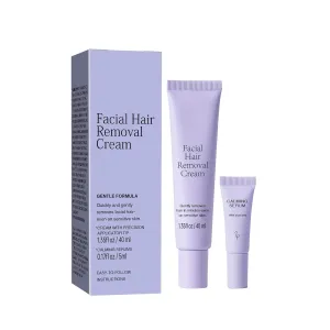 Medicpure Facial Hair Removal, Gentle Hair Removal Cream for Face and Body, With Scraper, Slows Regrowth, Safe for Sensitive Skin, Smooth Results, Painless Formula, Free Calming Serum (1pcs)