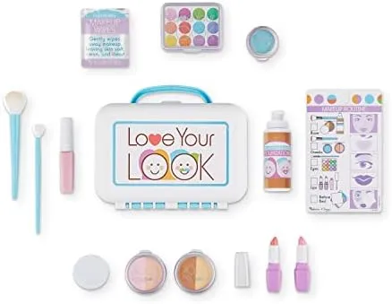 Melissa & Doug Love Your Look - Makeup Kit Play Set,16 pieces of pretend makeup