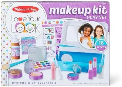 Melissa & Doug Love Your Look - Makeup Kit Play Set,16 pieces of pretend makeup