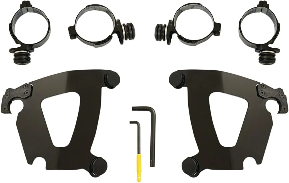Memphis Shades Black Trigger Lock Mount Kit for Road Warrior Fairing Compatible for Harley Davidson Softail Fat Bob-FXFB 2018-2019 - Black