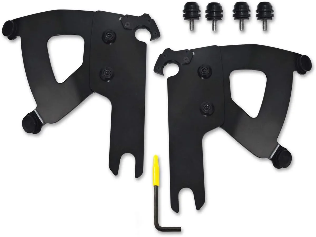 Memphis Shades Road Warrior Fairing Trigger Lock Mount Kit Compatible for Harley Davidson FLHRS Road King Custom 2004-2006 - Black