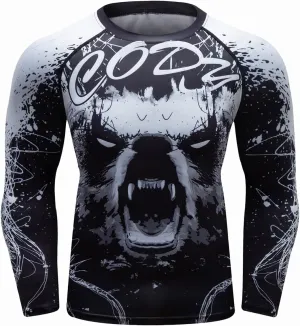 Men Cool Dry 3D Digital Printing Compression Long Sleeve Base Layer Shirts, Sports& Fitness Tee