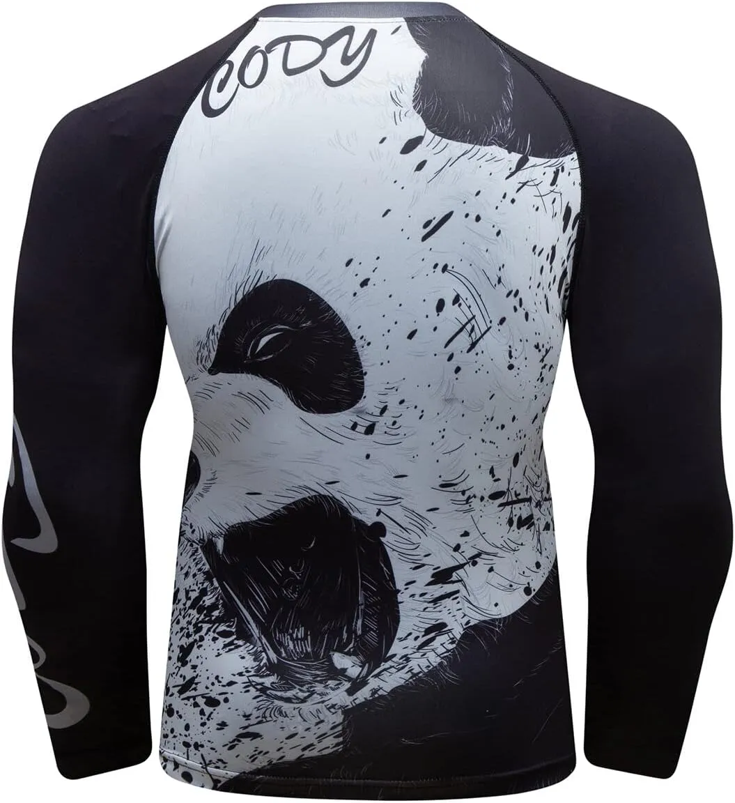 Men Cool Dry 3D Digital Printing Compression Long Sleeve Base Layer Shirts, Sports& Fitness Tee