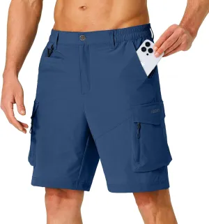 Men's Hiking Cargo Shorts Quick Dry Lightweight Travel Shorts with Multi Pockets for Fishing Camping Golf