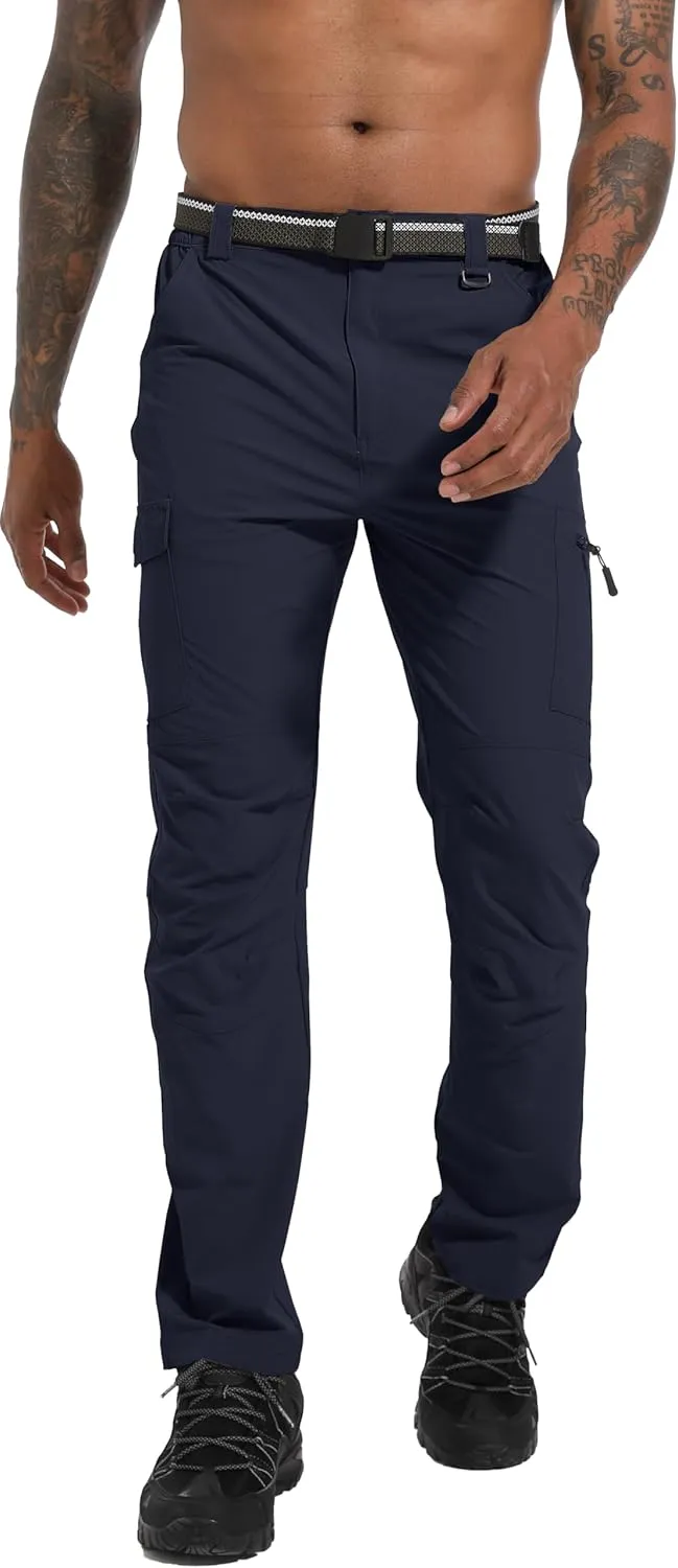 Men's Hiking Tactical Cargo Work Pants Quick Dry Waterproof Lightweight Travel Fishing Camping Outdoor Pants