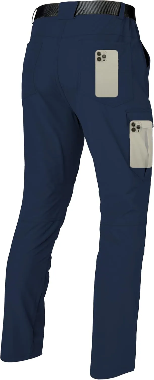 Mens Lightweight Hiking Cargo Pants Quick Dry Waterproof Travel Fishing Climbing Outdoor Tactical Work Pants for Men