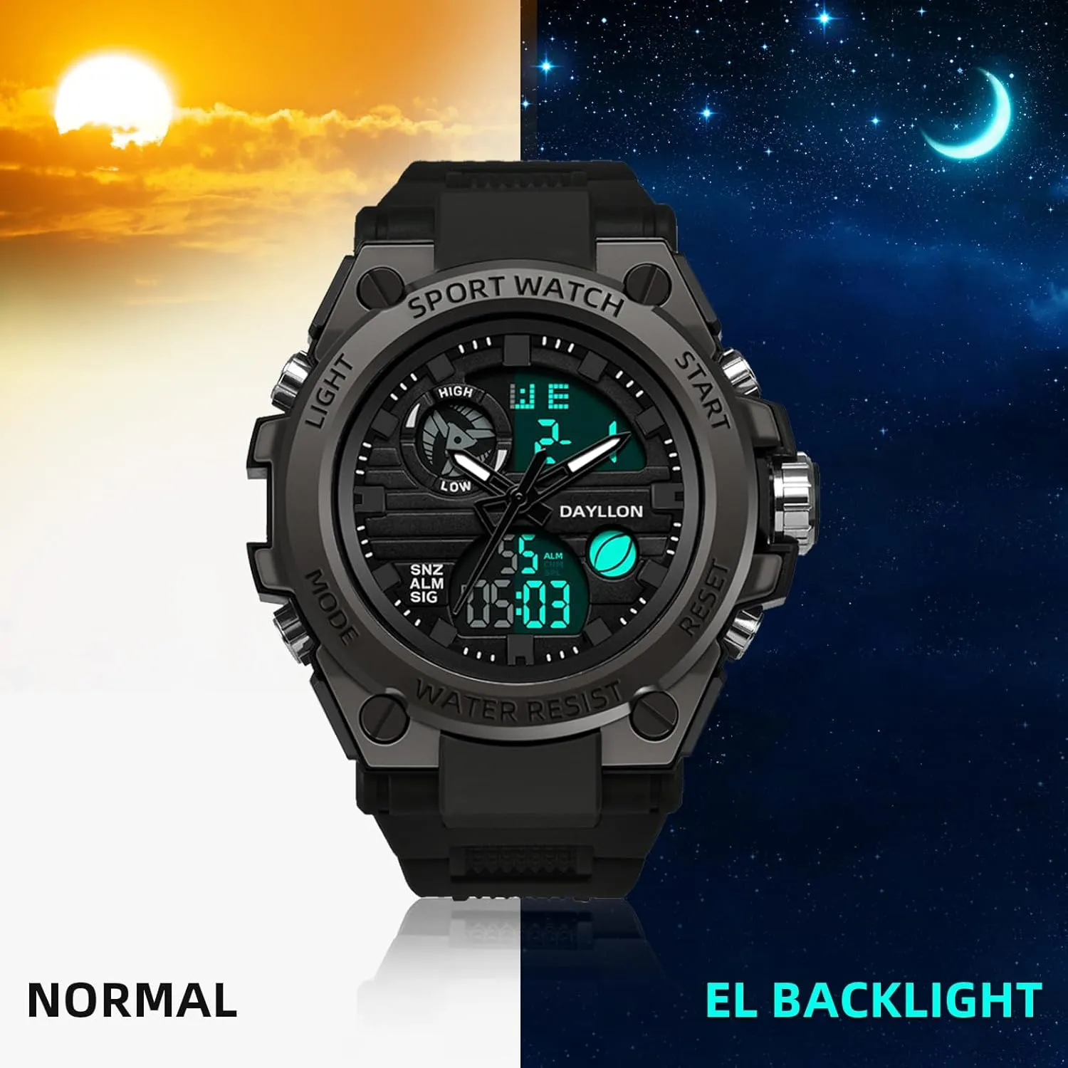 Mens Watch Military Sports Outdoor Waterproof Watches for Men Date Multi Function Tactics Alarm Stopwatch Analog Watches