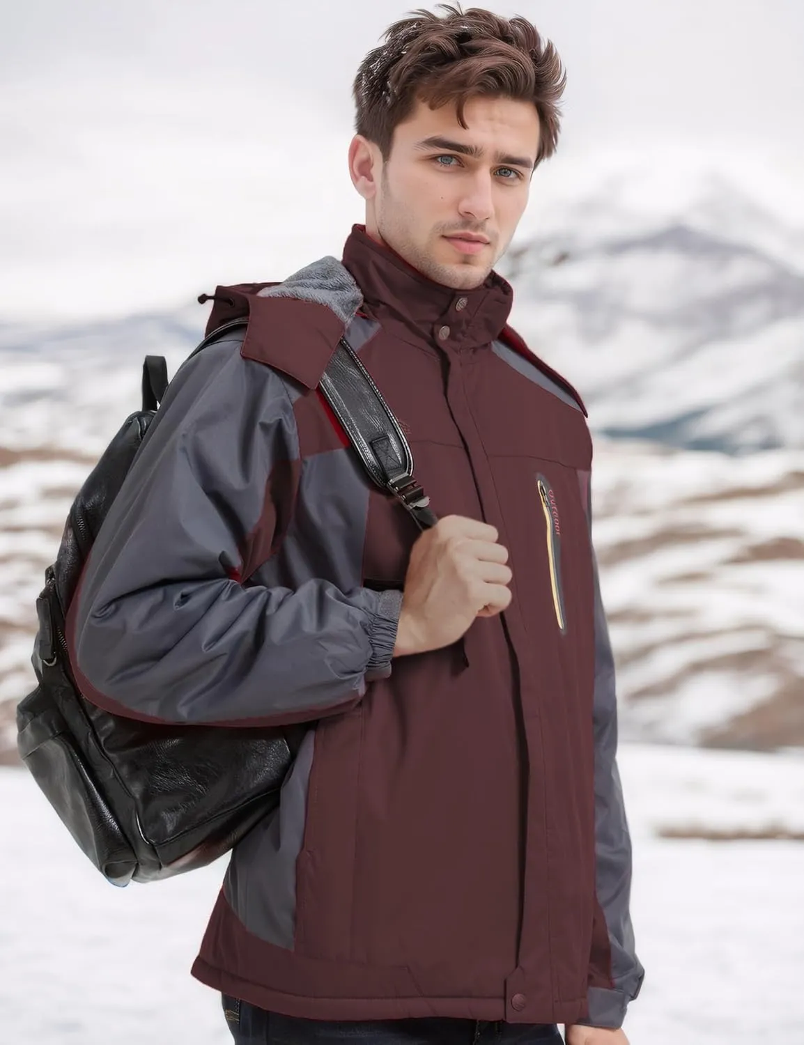 Men's Winter Coats Water Resistant Ski Snowboarding Jacket Warm Mountain Windbreaker Hooded Raincoats for Outdoor