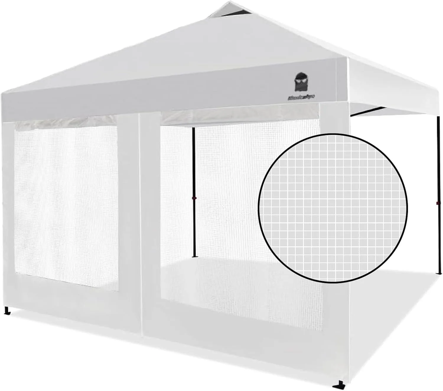 Mesh Sidewall for 10x10 Pop Up Canopy - Straight Leg, Commercial Grade White Mesh Walls with Window and Door, 1 Pack Canopy Sidewall Only, White