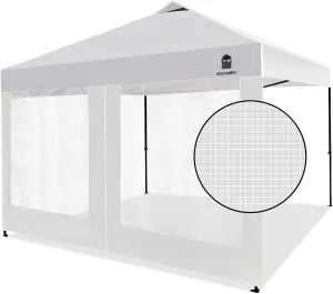 Mesh Sidewall for 10x10 Pop Up Canopy - Straight Leg, Commercial Grade White Mesh Walls with Window and Door, 1 Pack Canopy Sidewall Only, White